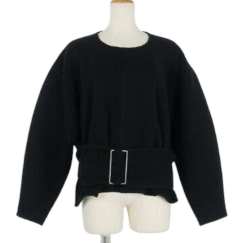 3.1 Phillip Lim Black Belted Fleece Sweater